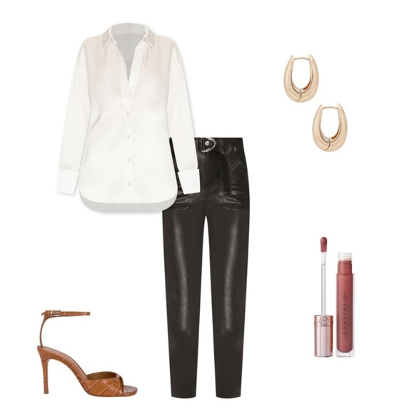 Leather high waist pants - Picture 2 of 5